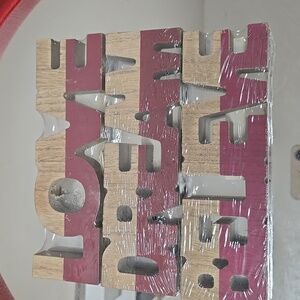 NWT set of 3 word decor marron and beige lovely decoration for home